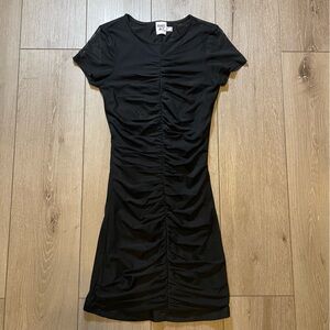 Princess Polly Black Ruched Mesh‎ Bodycon Mini Dress Size 2